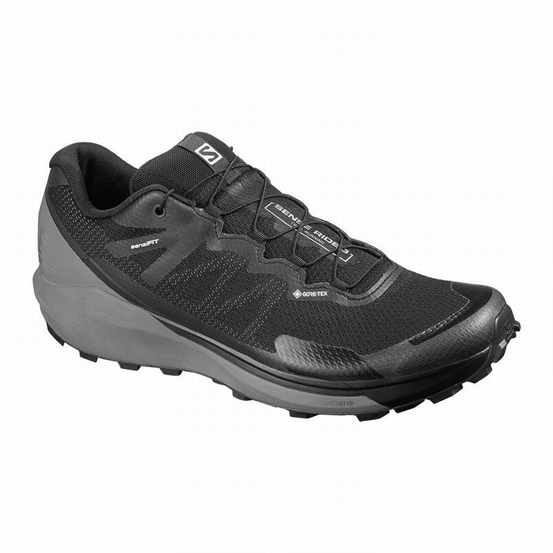 Salomon SENSE RIDE 3 GTX INVIS. FIT Zapatillas Trail Running Hombre - Negras - Colombia (10842-ZCBN)